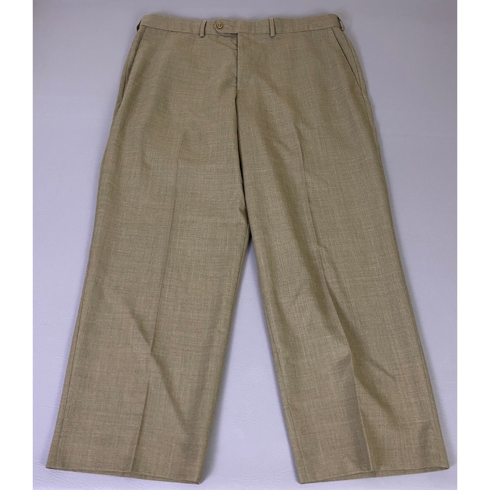 Vintage Slates Dockers Worsted Wool Dress Pants Men's 38x30 Khaki Tan Pleated‎